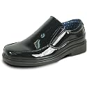 bravo! Boy Classic Slip-on Loafer and Lace-up Oxford William Kid Dress Shoe School Uniform with Removable Insole and Square Toe Black Brown Black Patent