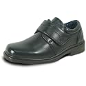 bravo! Boy Classic Slip-on Loafer and Lace-up Oxford William Kid Dress Shoe School Uniform with Removable Insole and Square Toe Black Brown Black Patent