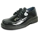 bravo! Boy Classic Slip-on Loafer and Lace-up Oxford William Kid Dress Shoe School Uniform with Removable Insole and Square Toe Black Brown Black Patent