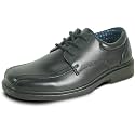 bravo! Boy Classic Slip-on Loafer and Lace-up Oxford William Kid Dress Shoe School Uniform with Removable Insole and Square Toe Black Brown Black Patent