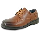 bravo! Boy Classic Slip-on Loafer and Lace-up Oxford William Kid Dress Shoe School Uniform with Removable Insole and Square Toe Black Brown Black Patent