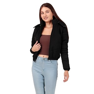 Brazo Crop Puffer Jacket for Women Cropped