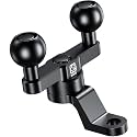 BRCOVAN Aluminum Alloy Rear-View Mirror Mount Base with Double 1'' TPU Ball & 10mm Mounting Hole Compatible with RAM Mounts B Size1 Inch Ball Double Socket Arm & Bike Motorcycle Phone Holder