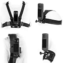 BRDRC Accessories Kit for Insta 360 X5 X6 X4 Air, Chest Mount Head Strap Harness Backpack Clip Holder Wrist Strap, 360°Rotating Adapter + Quick Release for Insta360 One X3 X Camera Accessory Bundle