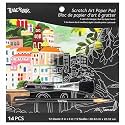 Brea Reese Scratch Art Paper Pad, Joyful Landscapes Metallic Guided Art