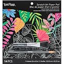 Brea Reese Scratch Art Paper Pad - Tropical 12 Sheets Metallic Craft Set