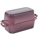 Flavehc Bread Pan Cast Iron Loaf Pan with Lid Bread Loaf Pan 8.5x4.5 Inch Loaf Pan Enameled Cast Iron Sourdough Loaf Pan, Magenta