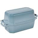 Flavehc Bread Pan Cast Iron Loaf Pan with Lid Bread Loaf Pan 8.5x4.5 Inch Loaf Pan Enameled Cast Iron Sourdough Loaf Pan, LightBlue