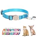 Breakaway Cat Collar with Bell Boy Kitten Collar with Bells, Light Blue