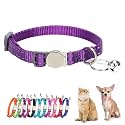 Breakaway Cat Collar with Bell Girl Kitten Collar with Bells, Dark Purple