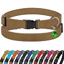 Breakaway Cat Collar Leather with Removable Bell - 13 Colors Available - Soft Adjustable Girl Boy Safety Lightweight Pet Kitten Collars Pink Brown Blue Green Red Orange Black (Brown)