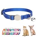 Breakaway Small Dog Collar with Bell Boy Puppy Collar with Bells, Blue