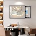 Breaker Box Cover Decorative, Electric Meter Fuse Box Cover, Modern Wall Art Painting, Crystal Ceramic Surface, Sliding or Flip-up Design, Widely Used(Gold 1,55 * 45cm/21.6 * 17.7in)