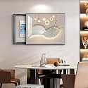 Breaker Box Cover Decorative, Electric Meter Fuse Box Cover, Modern Wall Art Painting, Crystal Ceramic Surface, Sliding or Flip-up Design, Widely Used(Gold 2,45 * 35cm/17.7 * 13.8in)