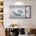 Breaker Box Cover Decorative, Electric Meter Fuse Box Cover, Modern Wall Art Painting, Crystal Ceramic Surface, Sliding or Flip-up Design, Widely Used(Blue 1,45 * 35cm/17.7 * 13.8in)