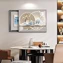 Breaker Box Cover Decorative, Electric Meter Fuse Box Cover, Modern Wall Art Painting, Crystal Ceramic Surface, Sliding or Flip-up Design, Widely Used(Beige 2,55 * 45cm/21.6 * 17.7in)