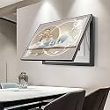 Breaker Box Cover Decorative, Electric Meter Fuse Box Cover, Modern Wall Art Painting, Crystal Ceramic Surface, Sliding or Flip-up Design, Widely Used(Beige 3,45 * 35cm/17.7 * 13.8in)