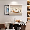 Breaker Box Cover Decorative, Electric Meter Fuse Box Cover, Modern Wall Art Painting, Crystal Ceramic Surface, Sliding or Flip-up Design, Widely Used(Orange 4,70 * 50cm/27.5 * 19.7in)