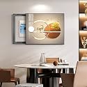 Breaker Box Cover Decorative, Electric Meter Fuse Box Cover, Modern Wall Art Painting, Crystal Ceramic Surface, Sliding or Flip-up Design, Widely Used(Orange 3,55 * 45cm/21.6 * 17.7in)