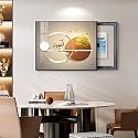 Breaker Box Cover Decorative, Electric Meter Fuse Box Cover, Modern Wall Art Painting, Crystal Ceramic Surface, Sliding or Flip-up Design, Widely Used(Orange 1,70 * 50cm/27.5 * 19.7in)