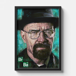 breaking bad walter white poster  heisenberg tv series wall art  cinematic portrait decor print photographic paper