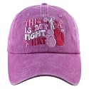 Breast Cancer Awareness Hats for Women Men, Embroidered Adjustable Cotton Pink Ribbon Believe Fight Faith Strength Courage Baseball Cap