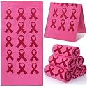 Breast Cancer Awareness Pink Ribbon Towels, 6 Pcs