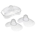 Breastfeeding Nipple Shields for Nursing Newborn Baby Nippleshield Breast Feeding 2 Count with Sterilizing Storage Case Clear (Small 17MM)