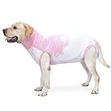 Dog Recovery Suit, Abdominal Wound After Surgery Wear, Prevent Licking Wounds, E-Collar &amp; Cone Alternatives, Tie Dye Dog Surgical Shirt Prevent Shedding(2XL, Pink) (HZP22316-Pink-XXL)