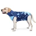 Dog Recovery Suit, Abdominal Wound After Surgery Wear, Prevent Licking Wounds, E-Collar &amp; Cone Alternatives, Tie Dye Dog Surgical Onesie Prevent Shedding(Medium, Blue) (HZP22316-Blue-M)