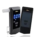 Rechargeable Breathalyzer with Auto Flow detect and Auto Cleaning Feature, 10 Memories and LED Display Visible at Night (Black 088+)