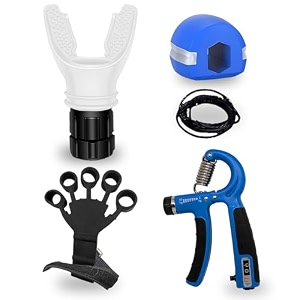 breathing trainer with finger gripper amp hand gripper - adjustable resistance hand exerciser  portable amp durable grip strength trainer