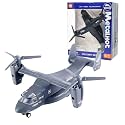 Breatoi : 1:400 Scale Combat Aircraft With Light &amp; Sound – Premium Die-Cast Model Plane (V22 Type), Grey