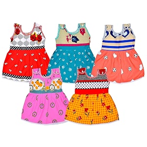 BREEZEWAY Baby Girls Button Frock Pack of