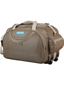 breggabog expandable 60l echoes-beige polyester lightweight cabin size luggage duffel with wheels strolley