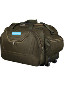 breggabog 60 l strolley duffel bag - 60l echoes-green polyester lightweight cabin size luggage - green - large capacity