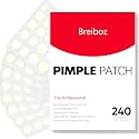 Breiboz Pimple Patches for Face, Skincare Hydrocolloid Acne Pimple Patch Invisible Zit Covers with Tea Tree, Salicylic Acid & Cica Oil | 4 Size 240 Counts