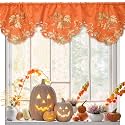 Breling Fall Kitchen Curtain Valance Embroidered for Thanksgiving
