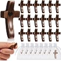 Brevynx 100Pcs Wooden Cross Fidget bulk - Pocket Cross My Heart with Organza Bags - Stress Relief Fidget for Christian, Pocket Prayer Cross, Religious Easter