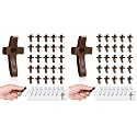 Brevynx Handmade 25Pcs Pocket Wooden Cross Fidget in bulk with Organza Bags - Stress Relief Cross My Heart for Christian, Religious Easter Day Gifts (Pack of 2)