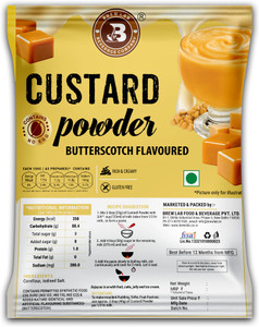 brew lab butterscotch flavored custard powder  contains no egg perfect for cake pudding 1 kg