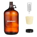 Home Brewing Fermenter - Wine, Beer Making 4 L Glass Carboy with Airlock and Cork