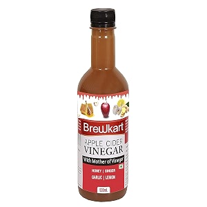 brewkart apple vinegar with ginger garlic lemon and honey 500ml