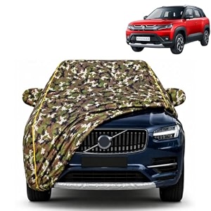 brezza 100 waterproof car cover  dustproof sun protection cover  soft cotton lining  triple stitched  mirror pocket  antenna pocket  all weather body cover army
