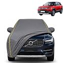 Brezza 100% Waterproof Car Cover | Dustproof Sun Protection Cover | Soft Cotton Lining | Triple Stitched | Mirror Pocket | Antenna Pocket | All Weather Body Cover (Grey with Yellow Piping)