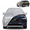 Brezza New 100% Waterproof Car Cover | Dustproof Sun Protection Cover | Soft Cotton Lining | Triple Stitched | Mirror Pocket | Antenna Pocket | All Weather Body Cover (Silver with Yellow Piping)