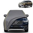 Brezza New 100% Waterproof Car Cover | Dustproof Sun Protection Cover | Soft Cotton Lining | Triple Stitched | Mirror Pocket | Antenna Pocket | All Weather Body Cover (Grey with Yellow Piping)