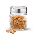 Brezzycloud 580ml Cube Jar, Transparent Glass Sealed Jar, Kitchen Glass Bottle for Spices, Dryfruits and food, Kitchen Storage Glass Jar (Set Of 4)