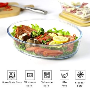 brezzycloud 650ml baking dish borosilicate glass clear durable user-friendly microwave safe bakeware safe and oven safe glass dish tray  borosilicate glass bowl container  microwave oven safe baking transparent