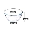 Brezzycloud Glass Mixing Bowl B16FL - 450ml - Transparent Glass (Set Of 1)